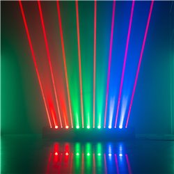 BARRA MÓVIL HYADEN CON 7 LED Y 8 RAYOS LÁSER