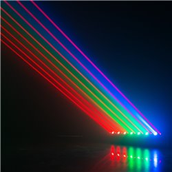 BARRA MÓVIL HYADEN CON 7 LED Y 8 RAYOS LÁSER