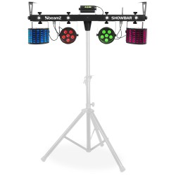 SHOWBAR CON 2X FOCO PAR, 2X BUTTERFLY Y LASER R/G DMX IRC