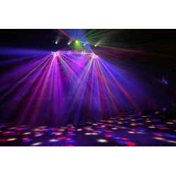 SHOWBAR CON 2X FOCO PAR, 2X BUTTERFLY Y LASER R/G DMX IRC