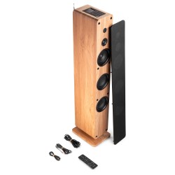 ARCO ALTAVOZ DE TORRE ACTIVA CON DAB MADERA CLARA