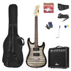 GIGKIT GUITARRA ELÉCTRICA ESTILO ACOLCHADO NEGRO