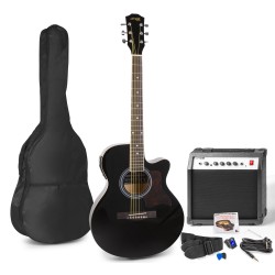 SHOWKIT CONJUNTO GUITARRA ACÚSTICA ELECTRIFICADA NEGRA