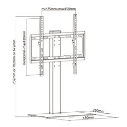 TTTS40 SOPORTE DE MESA PARA TV CON BASE DE CRISTAL 32”- 55”