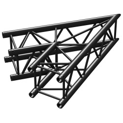 P30-C19 TRUSS 2 VIAS CORNER 45º NEGRO