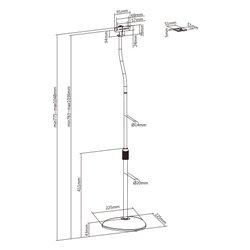 HTS12 SOPORTE DE SUELO PARA ALTAVOZ SATÉLITE, JUEGO DE 2