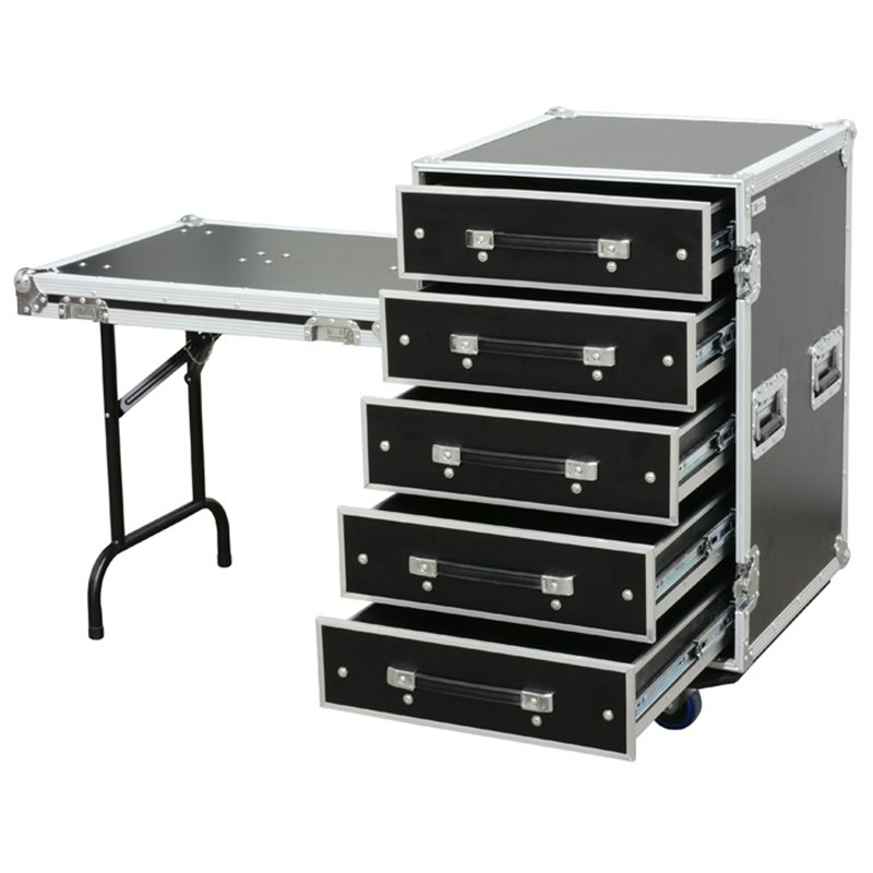 PD-FA6 FLIGHTCASE DE 5 CAJONES 3U + MESA
