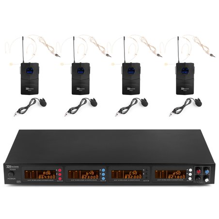 PD504B MICROFONO INALAMBRICO DE 4X 50 CANALES UHF CON 4 MICROFONOS DE CABEZA